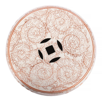 Double Happiness 18" Chinoiserie Ceramic Drum Garden Stool - JONATHAN Y